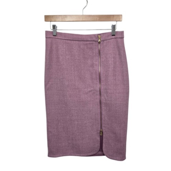 J. Crew Dresses & Skirts - J Crew Skirt Womens 4 Purple Wool Pencil Lined Back Zip Stretch Career Office‎